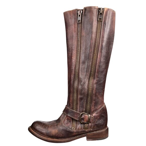 Bed Stu Women’s Tango Brown Distressed Size Zip Riding Boot Size US 7.5 - Picture 3 of 12